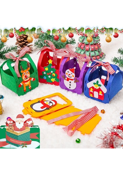 Kardan Adam Stili Dıy Noel Dekorasyon El Sanatları El Sanatları Oyuncaklar Elma Çantası Dokunmamış Noel Yaratıcı Malzemeler Kitleri Hediye Kutusu Şeker Çanta Çocuk Çanta (Yurt Dışından)