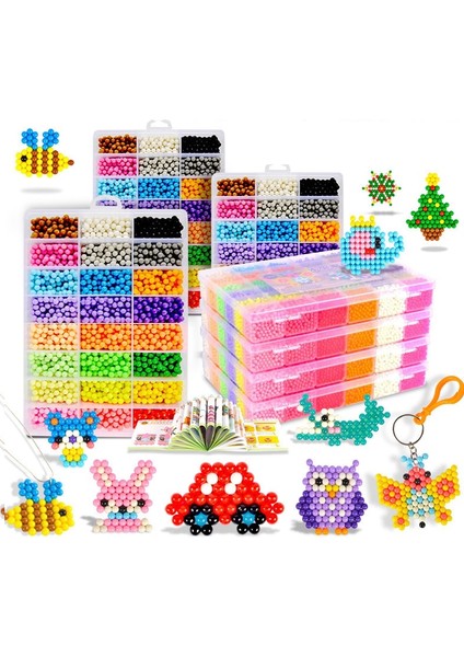 24-2400 Tarzı Sihirli Su Yapışkan Boncuk Oyuncaklar Dıy Aquabeads El Yapımı Boncuk Oyuncak Eğitici Bulmaca Çocuk Kız Erkek Için Hama Aqua Boncuk (Yurt Dışından)