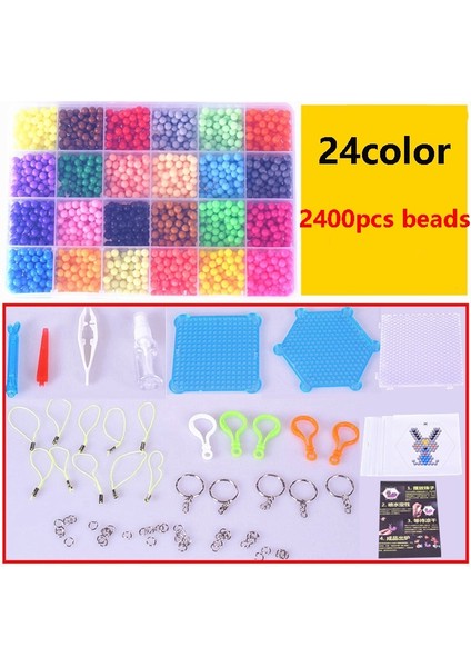 24-2400 Tarzı Sihirli Su Yapışkan Boncuk Oyuncaklar Dıy Aquabeads El Yapımı Boncuk Oyuncak Eğitici Bulmaca Çocuk Kız Erkek Için Hama Aqua Boncuk (Yurt Dışından) fiyatları