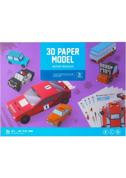 Motorlu Taşıtlar Tarzı Çocuk El Yapımı 3D Origami Kağıt Kesim Kitap Oğlan Kız Kalıp Yaratıcı Dıy Sanat Öğrenme Eğitici Montessori El Sanatları Oyuncak Ddj (Yurt Dışından)