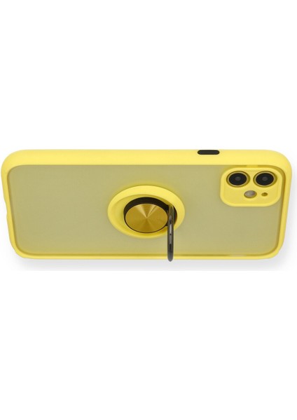Iphone 11 Kılıf Montreal Yüzüklü Silikon Kapak - Sarı 300099 modelleri