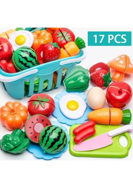 17 Parçalı Set Stili Utting Play Gıda Oyuncak Çocuklar Için Mutfak Pretend Meyve ve Sebze Aksesuarları Yürümeye Başlayan Çocuklar Için Eğitici Oyuncak Hediye (Yurt Dışından) fiyatları