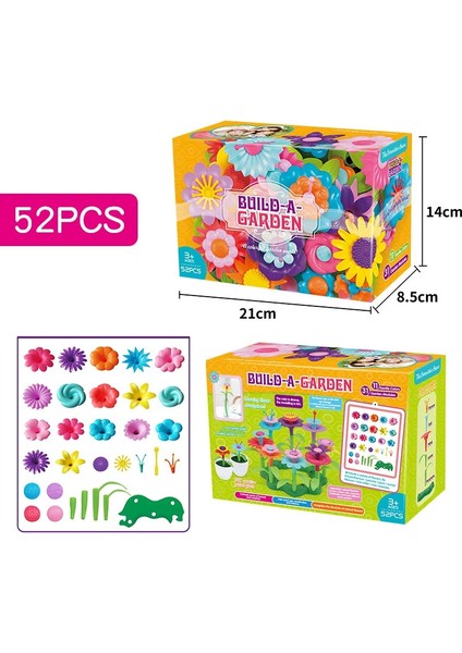 52 Adet Tarzı Çiçek Bahçesi Bina Kök Oyuncaklar Bahçecilik Kız Çocuklar Için Hediyeler Pretend Çocuk Oyuncak Okul Öncesi Çocuklar Kız Için Istifleme Oyunu Playset Dıy (Yurt Dışından)