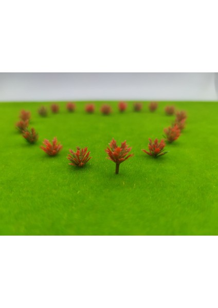 Kırmızı GREEN10PCS Tarzı Model Ağaç Çalılar, Ho Ölçekli Çiçek Çim Orman Yeşillik Bitkiler Bina Park Bahçe Minyatür Peyzaj Düzeni 1::100 (Yurt Dışından)