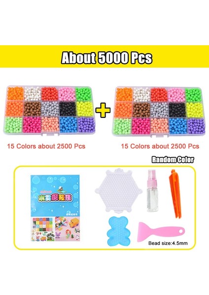 5000 Adet Tarzı Sihirli Su Yapışkan Boncuk Oyuncaklar Dıy Aquabeads El Yapımı Boncuk Oyuncak Eğitici Bulmaca Çocuk Kız Erkek Için Hama Aqua Boncuk (Yurt Dışından)