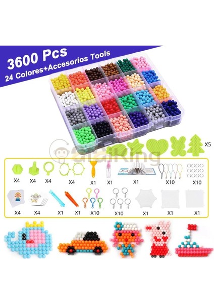 Siyah Stil Antistres Boncuklar Sevimli Yaratıcı Sihirli Dolum Bulmaca Aquabeads Su Püskürtme Boncuk Seti Top Çocuk Oyunları 3D Dıy Eğitim (Yurt Dışından)
