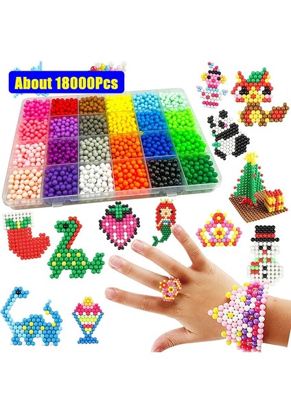 24RENK 3600 Adet Tarzı 4.5 mm Antistres Boncuk Sevimli Yaratıcı Sihirli Dolum Bulmaca Aquabeads Su Püskürtme Boncuk Seti Top Çocuk Oyunları 3D Dıy Eğitim (Yurt Dışından)