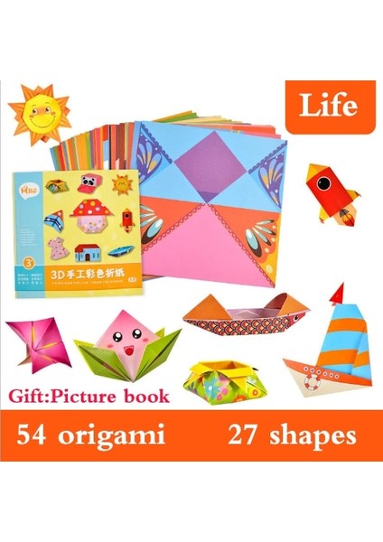 Yaşam Tarzı Yaratıcı Eğlenceli Malzeme Dıy Yapımı Origami Oyuncaklar Çocuk El Yapımı Origami 3D El Yapımı Renkli Eğlenceli Origami Eğitici Oyuncak Lxx (Yurt Dışından)