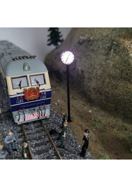 1 Adet Tarzı 1:87 Ölçekli Model Işıklar Demiryolu Ho Tren Platformu Istasyonu Için Model Saat Lambası Lamppost Demiryolu Düzeni Diy Malzeme (Yurt Dışından)