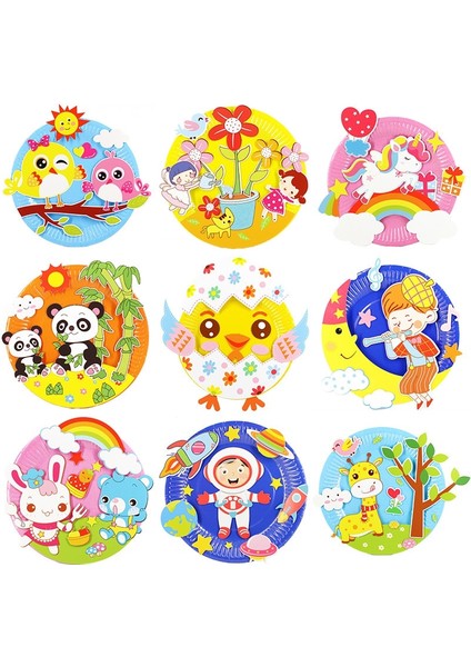 Panda Tarzı Kağıt Disk Boyama Anaokulu Malzeme Paket Plaka Etiket Boyama Çocuk Bulmaca Yaratıcı El Yapımı Çocuklar Dıy Kağıt Tabak (Yurt Dışından)