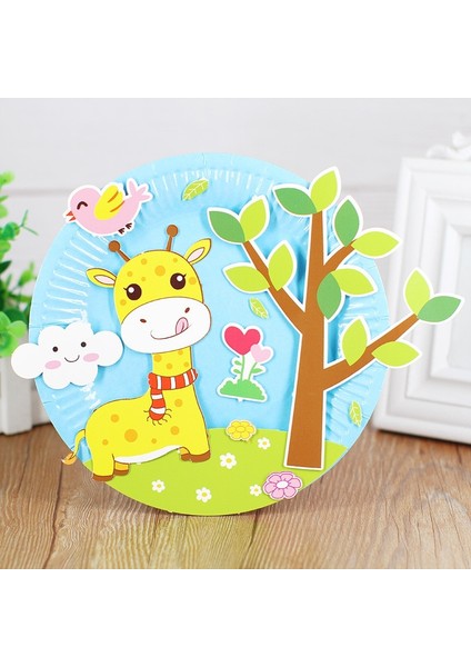 Panda Tarzı Kağıt Disk Boyama Anaokulu Malzeme Paket Plaka Etiket Boyama Çocuk Bulmaca Yaratıcı El Yapımı Çocuklar Dıy Kağıt Tabak (Yurt Dışından)
