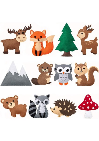 B-Çok Renkli Stil Woodland Hayvanlar El Sanatları Kiti Orman Yaratıkları Dıy Dikiş Çocuklar Yeni Başlayanlar Için Peluş Hayvanlar Keçe Eğitici Dikiş Seti Kız Sanat Oyuncak (Yurt Dışından) modelleri