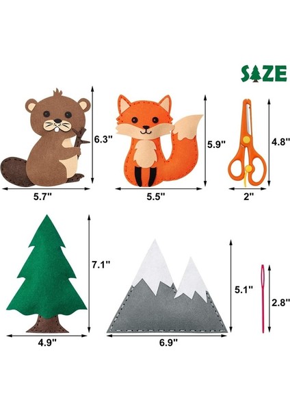 Bir Stil Woodland Hayvanlar El Sanatları Kiti Orman Yaratıkları Dıy Dikiş Çocuklar Yeni Başlayanlar Için Peluş Hayvanlar Keçe Eğitici Dikiş Seti Çocuklar Sanat Oyuncak (Yurt Dışından)