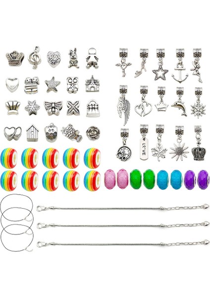 YG10137-6 Stili Sıcak Satış Çocuk Dıy Bilezik Kitleri Set Alaşım Charms Kristal Boncuk Dıy Için Decraction Bilezik (Yurt Dışından)