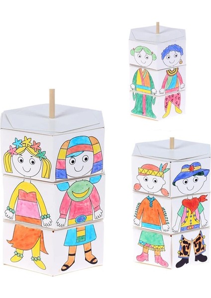 Hint Tarzı Çocuklar Döner Kendi Başına Yap Kağıdı Renk Eşleştirme Grafiti Değişim Giysileri Bebek Yaratıcı El Sanatları Bulmaca Anaokulu Zanaat Oyuncaklar Çocuklar Için (Yurt Dışından) fiyatları