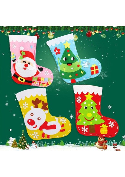 Mavi Stil El Sanatları Noel Çorap Şapka Anaokulu Çocuk Oyuncakları El Sanatları Süslemeleri Çocuk Malzemeleri Hediye Çantası Kız Erkek Eğitici Oyuncaklar (Yurt Dışından)