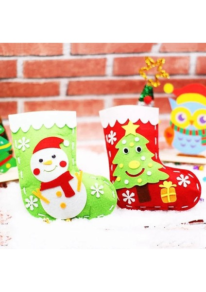 Mavi Stil El Sanatları Noel Çorap Şapka Anaokulu Çocuk Oyuncakları El Sanatları Süslemeleri Çocuk Malzemeleri Hediye Çantası Kız Erkek Eğitici Oyuncaklar (Yurt Dışından)