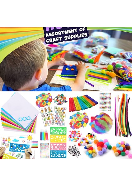 1 Stil Ayarla Sanat ve El Sanatları Malzemeleri Yeni Yürümeye Başlayan Çocuklar Için Hazırlama Kolaj Dıy Sanat Seti Çeşitli Yaratıcı El Yapımı Oyuncaklar Kiti Montessori Hediyeleri (Yurt Dışından)