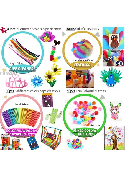 1 Stil Ayarla Sanat ve El Sanatları Malzemeleri Yeni Yürümeye Başlayan Çocuklar Için Hazırlama Kolaj Dıy Sanat Seti Çeşitli Yaratıcı El Yapımı Oyuncaklar Kiti Montessori Hediyeleri (Yurt Dışından)