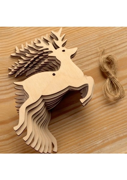 No.5 Tarzı Ahşap Noel Süslemeleri Dıy Craft Oyuncaklar Hediyeler (Yurt Dışından)
