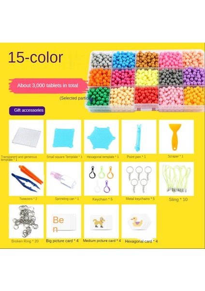 15 Renk 3000 Tarzı Sihirli Su Yapışkan Boncuk Oyuncaklar Dıy Aquabeads El Yapımı Boncuk Oyuncak Eğitici Bulmaca Çocuk Kız Erkek Için Hama Aqua Boncuk (Yurt Dışından) fiyatları