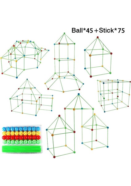 45TOP 75STICK Tarzı Inşaat Kale Inşaat Kaleler Tüneller Çadırlar 3D Magination Yetiştirme Oyun Evi Oyuncakları Birleştirin Kendi Den Çocuk Hediyenizi Inşa Edin (Yurt Dışından)