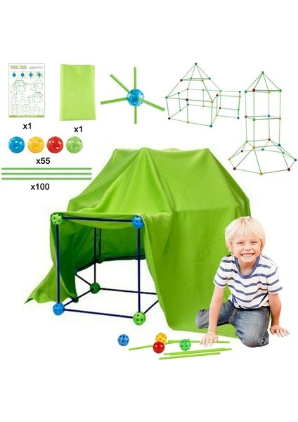 45TOP 75STICK Tarzı Inşaat Kale Inşaat Kaleler Tüneller Çadırlar 3D Magination Yetiştirme Oyun Evi Oyuncakları Birleştirin Kendi Den Çocuk Hediyenizi Inşa Edin (Yurt Dışından)