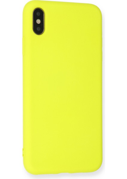 Iphone x Kılıf Nano Içi Kadife Silikon - Sarı 300099