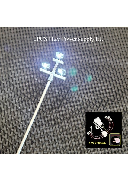 2 Adet 3 Ab Güç Stili Ho Ölçekli Model Aydınlatma Kulesi 12V Kule Işıkları Modeli Işık Düzeni Elektrik Direği Traingardenplaygroundstadium Tepegöz Lambası (Yurt Dışından)