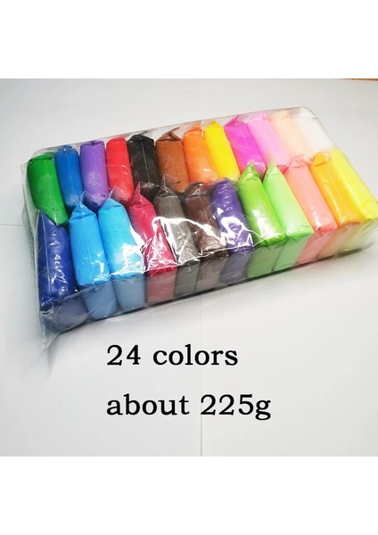 24 Renk Stili 24 Renk Hafif Kil Hava Kuru Polimer Hamuru Modelleme Kil Süper Hafif Dıy Yumuşak Yaratıcı Handgum Eğitici Kil Oyuncaklar (Yurt Dışından)
