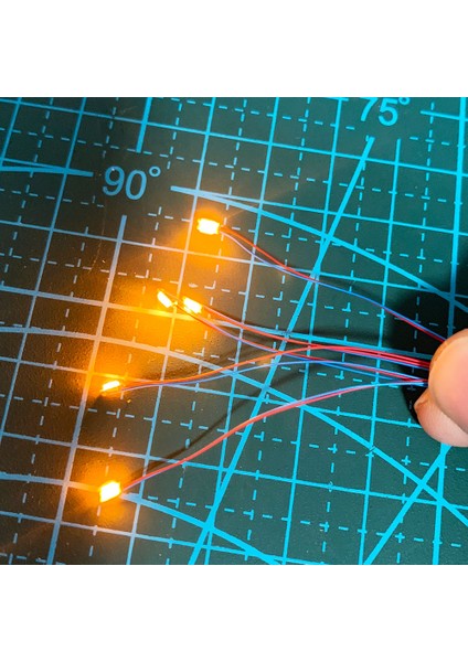 1206 Sarı Stil Kablolu LED Smd V LED Lamba Modelleri Tren Tren Demiryolu Için Ön Lehimli Mikro Litz Peyzaj Hobi Model Kiti Demiryolu Aydınlatma (Yurt Dışından)