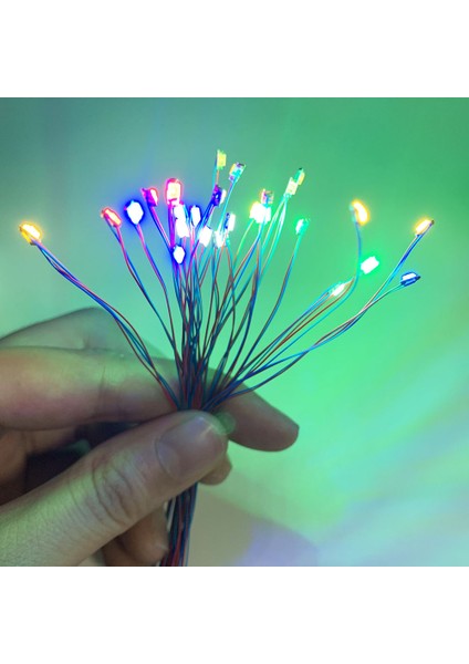 1206 Sarı Stil Kablolu LED Smd V LED Lamba Modelleri Tren Tren Demiryolu Için Ön Lehimli Mikro Litz Peyzaj Hobi Model Kiti Demiryolu Aydınlatma (Yurt Dışından)