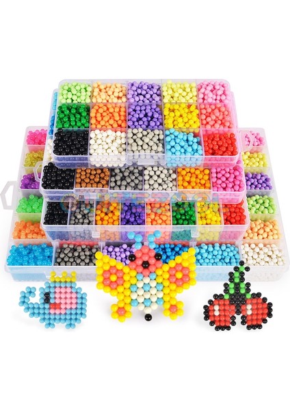 10COLORS 1200PCS Tarzı Sihirli Su Yapışkan Boncuk Oyuncaklar Dıy Aquabeads El Yapımı Boncuk Oyuncak Eğitici Bulmaca Çocuk Kız Erkek Için Hama Aqua Boncuk (Yurt Dışından)