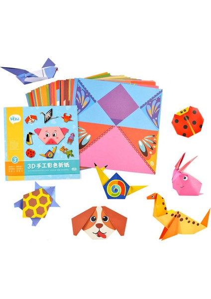 Hayvan Stili 54 Sayfa Montessori Oyuncaklar Dıy Çocuklar Zanaat Oyuncak 3D Karikatür Hayvan Origami El Sanatları Kağıt Sanat Öğrenme Çocuklar Için Eğitici Oyuncaklar (Yurt Dışından)