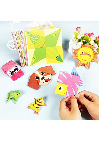 Hayvan Stili 54 Sayfa Montessori Oyuncaklar Dıy Çocuklar Zanaat Oyuncak 3D Karikatür Hayvan Origami El Sanatları Kağıt Sanat Öğrenme Çocuklar Için Eğitici Oyuncaklar (Yurt Dışından)