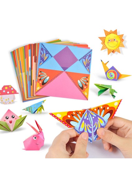 Hayvan Stili 54 Sayfa Montessori Oyuncaklar Dıy Çocuklar Zanaat Oyuncak 3D Karikatür Hayvan Origami El Sanatları Kağıt Sanat Öğrenme Çocuklar Için Eğitici Oyuncaklar (Yurt Dışından)