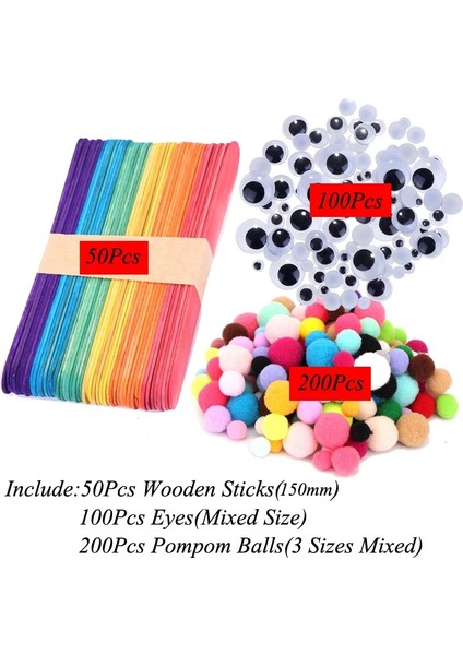 50CS15CM200POM100GÖZ Stili Renkli Ahşap Dondurma Çubukları Doğal Ahşap Dondurma Çubukları Çocuklar Dıy El Sanatları Sanat Oyuncaklar Dondurma Lolly Kek Araçları Gyh (Yurt Dışından)