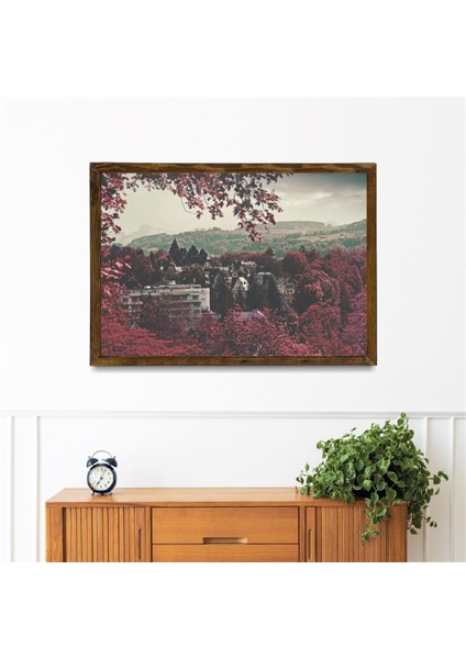 Masif Çerçeveli Doğa Resmi Baskılı Tablo 10