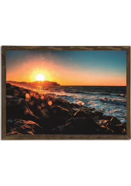 Masif Çerçeveli Doğa Resmi Baskılı Tablo 23 fiyatları