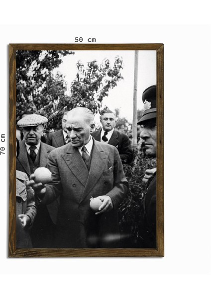 Masif Çerçeveli Ata Resim Baskılı Tablo 16