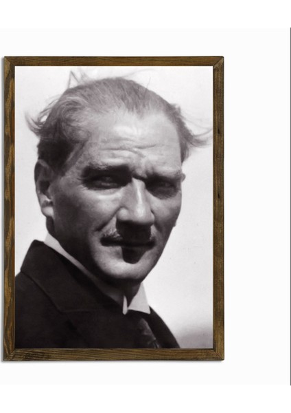 Masif Çerçeveli Ata Resim Baskılı Tablo 15