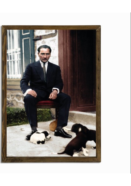 Masif Çerçeveli Ata Resim Baskılı Tablo 08 fiyatları