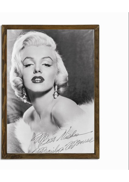 Masif Çerçeveli Marilyn Monroe Resmi Baskılı Tablo