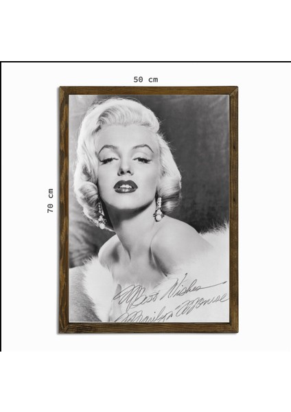 Masif Çerçeveli Marilyn Monroe Resmi Baskılı Tablo
