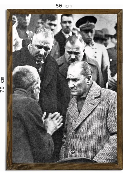 Masif Çerçeveli Ata Resim Baskılı Tablo 02