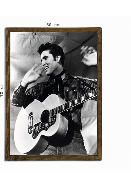 Masif Çerçeveli Elvis Presley Resmi Baskılı Tablo