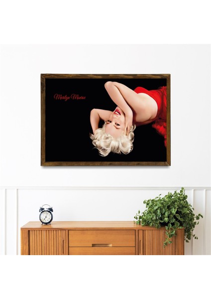 Masif Çerçeveli Marilyn Monroe Resmi Baskılı Tablo