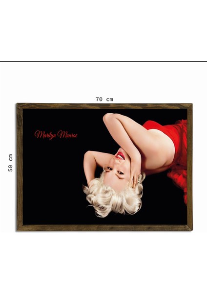 Masif Çerçeveli Marilyn Monroe Resmi Baskılı Tablo