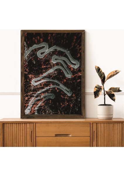 Masif Çerçeveli Doğa Resmi Baskılı Tablo 47