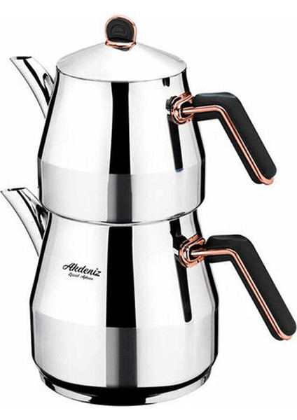 Elmas Serisi Bakalit Aile Boy Çelik Çaydanlık Takımı